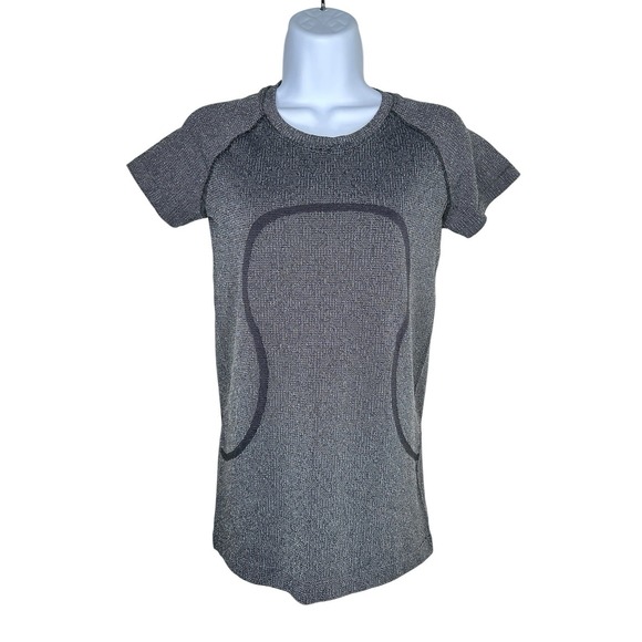 Lululemon Swiftly Tech Womens 6 Short Slv Shirt 2.0 Gray Metallic Hip Length S - Picture 5 of 9